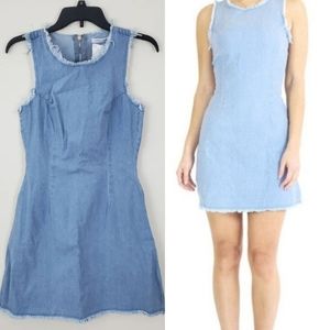 NWT Bishop + Young Denim Frayed Shift Dress